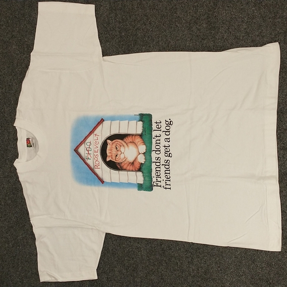 Vintage Tee Cat Humor Friends Don't Deadstock Unworn 90s Single Stitch Cotton T - Picture 2 of 7